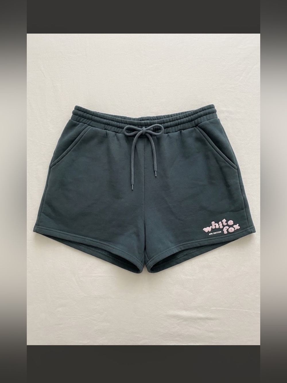 White fox shorts 4th edition fleece sweat shorts size XL spruce green baby pink